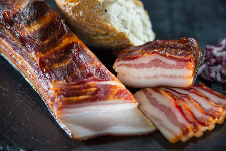 smoked baconの写真素材