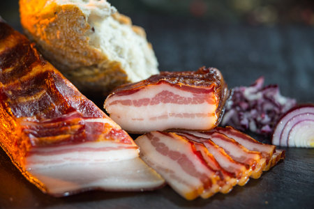 smoked baconの写真素材