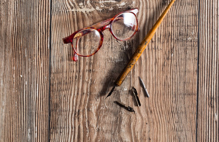 Pencil on a deskの写真素材
