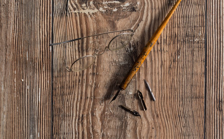 Pencil on a deskの写真素材