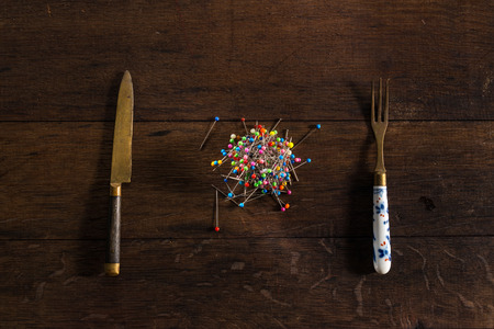 Pins with a mealの写真素材