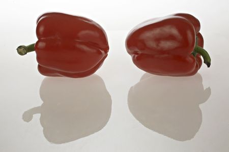 Two red peppers の写真素材