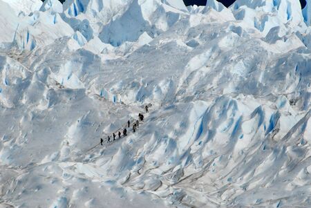 Trekking  on a glacier Perito Moreno, Argentinaの写真素材