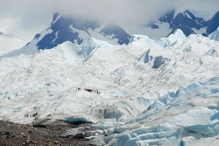 Trekking on the Perito Moreno glacier, Argentina.Glaciares National Park, Patagonia, Argentinaの写真素材
