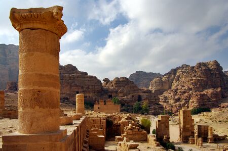 Ruins in Petra, Jordan.の写真素材