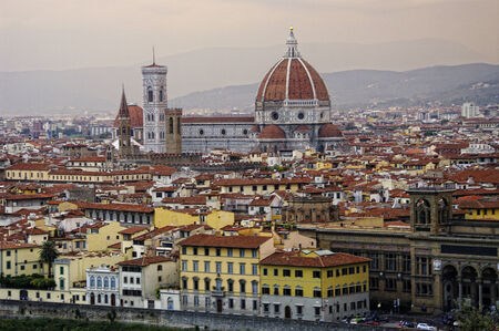 Florence view from Piazza Michelangelo, Tuscany, Italy.のeditorial素材