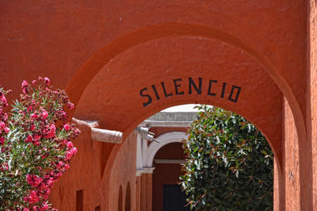 Inside the ancient Santa Catalina convent in Arequipa, Peru.