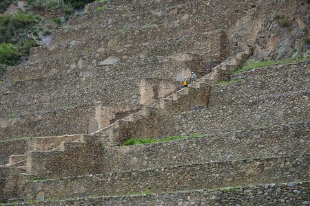 Ollantaytambo is located in the Sacred Valley in the Andes mountains near from Cusco, Peru, South America.の写真素材
