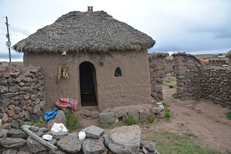 Traditional Peruvian house in the Sacred Valley, Peru.Traditional Peruvian house in the Sacred Valley, Peru. Horizontal view.の写真素材
