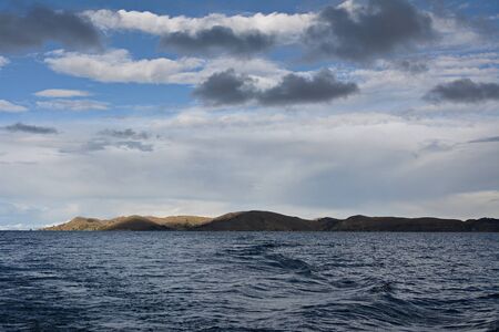 Titicaca Lake neaer town Puno, Peru.の写真素材