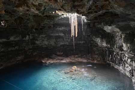 Cenote Samula is located 7 km from center of town Valladolid in Yucatan peninsula, Mexico.の写真素材