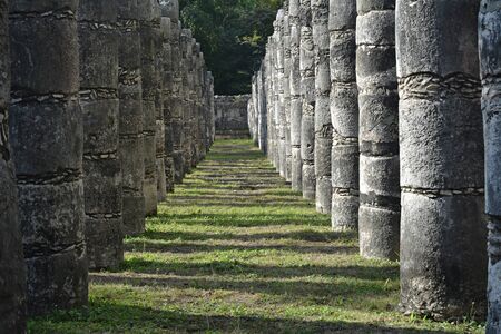 Thousand columns.Mayan archeological site of Chichen Itza, Yucatan, Mexico.の写真素材