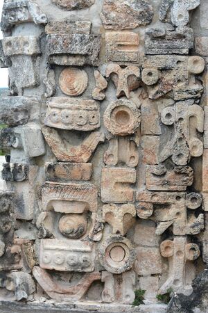 Details of Mayan Puuc Architecture Style - Uxmal, Mexico.Puuc architecture is a Maya architectural style that is prevalent in the Mexican state of Yucatan Peninsula.のeditorial素材