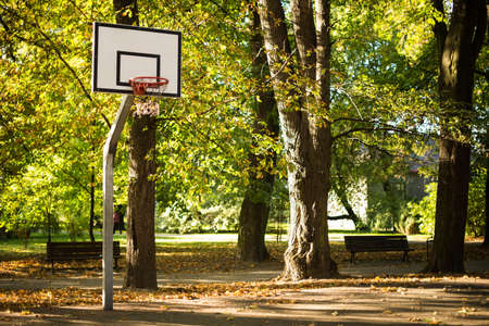Basketball Field in the City Park. Basketball Theme.の写真素材