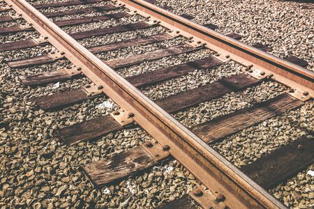 Railroad Track Closeup Photography. Railroad Theme.