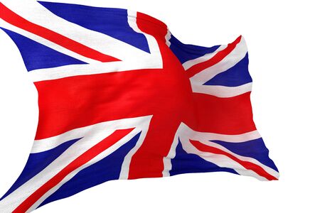 British Canvas Waving Flag Isolated on White Background.の写真素材
