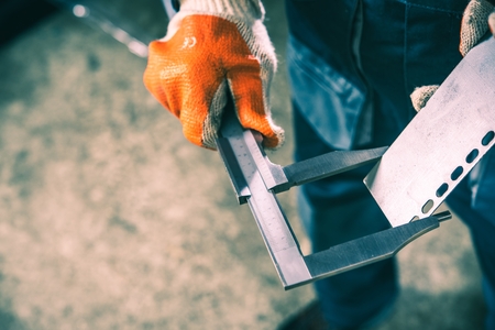 Measuring Production Elements by Professional Measurement Toolの写真素材
