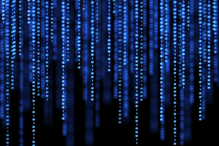 Digital Binary Data and Technology Background. Abstract Cyberspace with Code Illustration. Coding and Hacking Theme.の写真素材