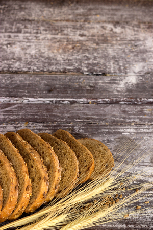 Black bread with sesame seedsの写真素材