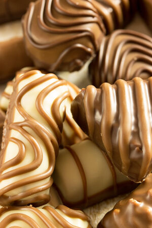 Close up of chocolate pralinesの写真素材