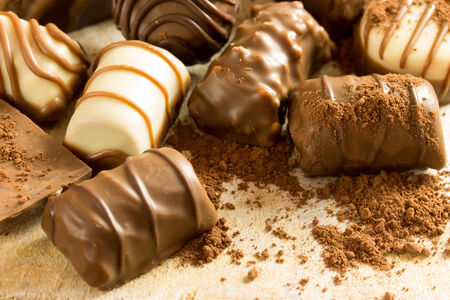 Assortment chocolate praline sweetsの写真素材