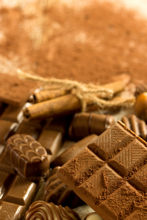 close-ups of delicious pralines - sweet foodの写真素材