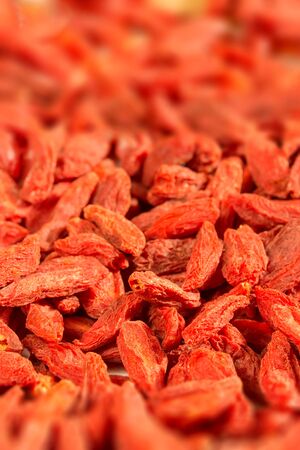 closeup of goji berriesの写真素材