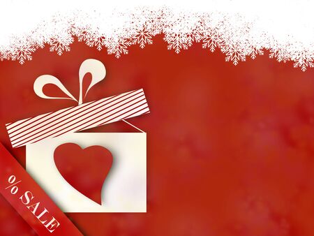 winter big sale background with giftbox and snowflakesの写真素材