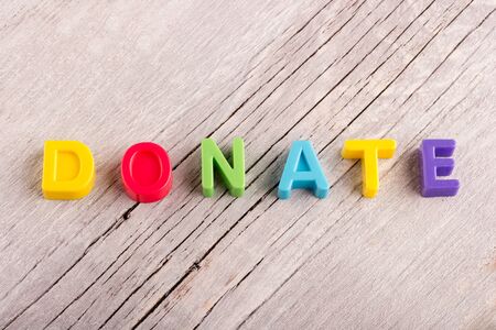 concept of donation word written by colorful lettersの写真素材