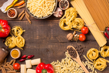 different types of pasta - frame compositionの写真素材