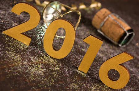New year decoration,Closeup on 2016の写真素材