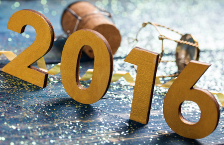 New year decoration,Closeup on 2016の写真素材