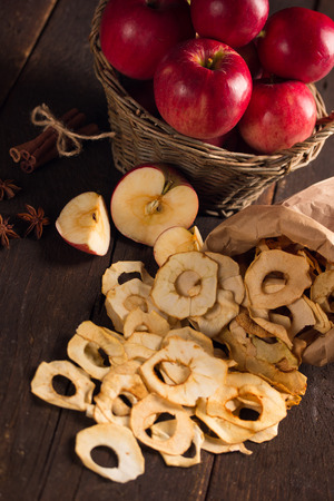 dried apple with cinnamon and aniseの写真素材