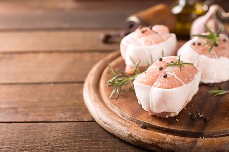 paupiettes de dinde, turkey rouladeの写真素材