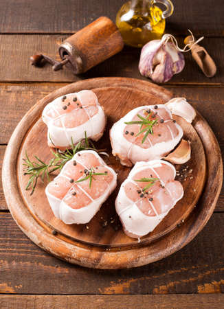 paupiettes de dinde, turkey rouladeの写真素材