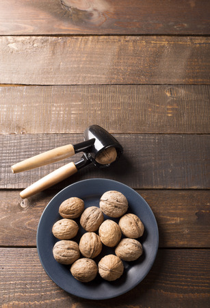 walnuts in a rustic styleの写真素材