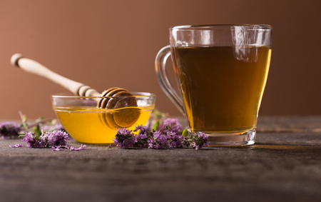 thymus vulgaris - herb used as alternative medicine against of cold, cough and inflamationsの写真素材