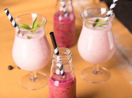 red-currant and strawberry smoothie の写真素材