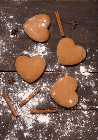 Happy Valentine's Day with gingerbread cookiesの写真素材
