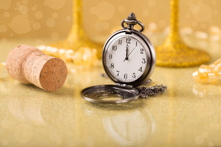 new years eve celebration background with champagneの写真素材