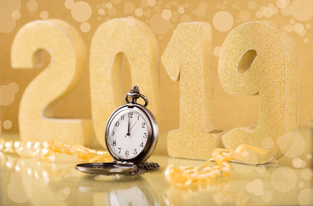 new years eve celebration background with champagneの写真素材