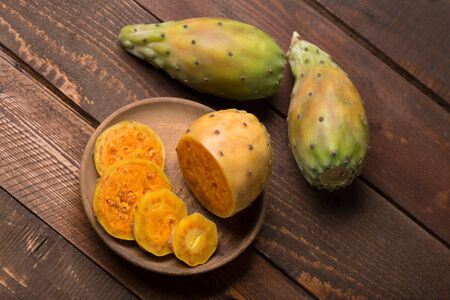 Opuntia ficus indica - cactus fruitの写真素材