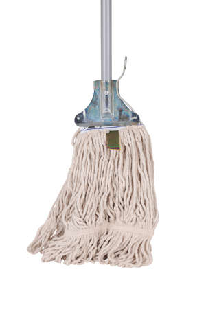 industrial cleaning mop head with metallic pole attached for cleaning industrial floors such as kitchens and salons.の写真素材