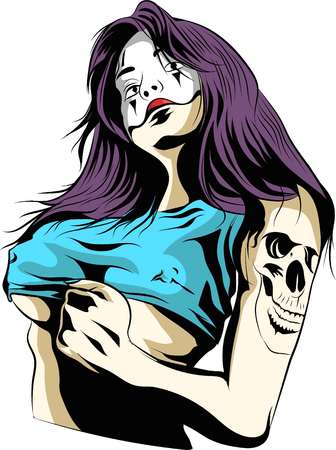 lady skull vectorのイラスト素材