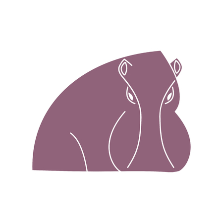 Modern minimalistic vector logo of hippo. Vector illustration.のイラスト素材