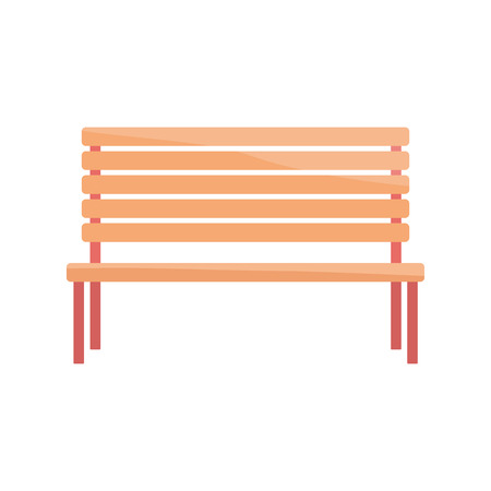 Vector illustration of bench. Front view. Isolated on white backgroundのイラスト素材