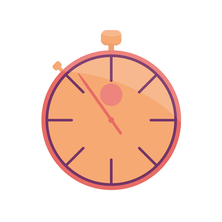Colored stopwatch Icon in semi flat style isolated on white.のイラスト素材