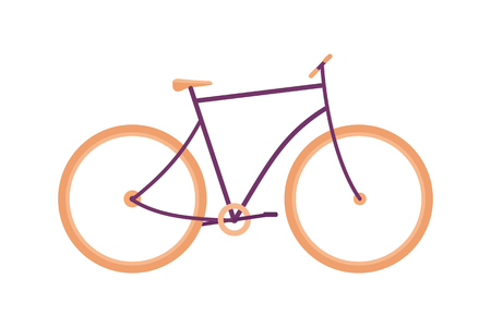 Vetor illustration of violet bike isolated on white backgroundのイラスト素材