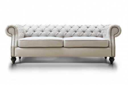 white Luxurious sofa isolated on white background, front view white Luxurious sofa isolated on white background, front view
