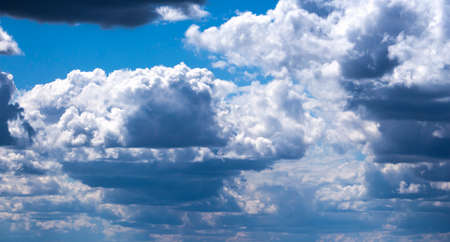 heavy clouds in a blue sky, cloudy weather.
